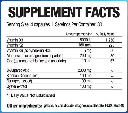 testofuel supplement facts