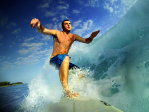 man surfing